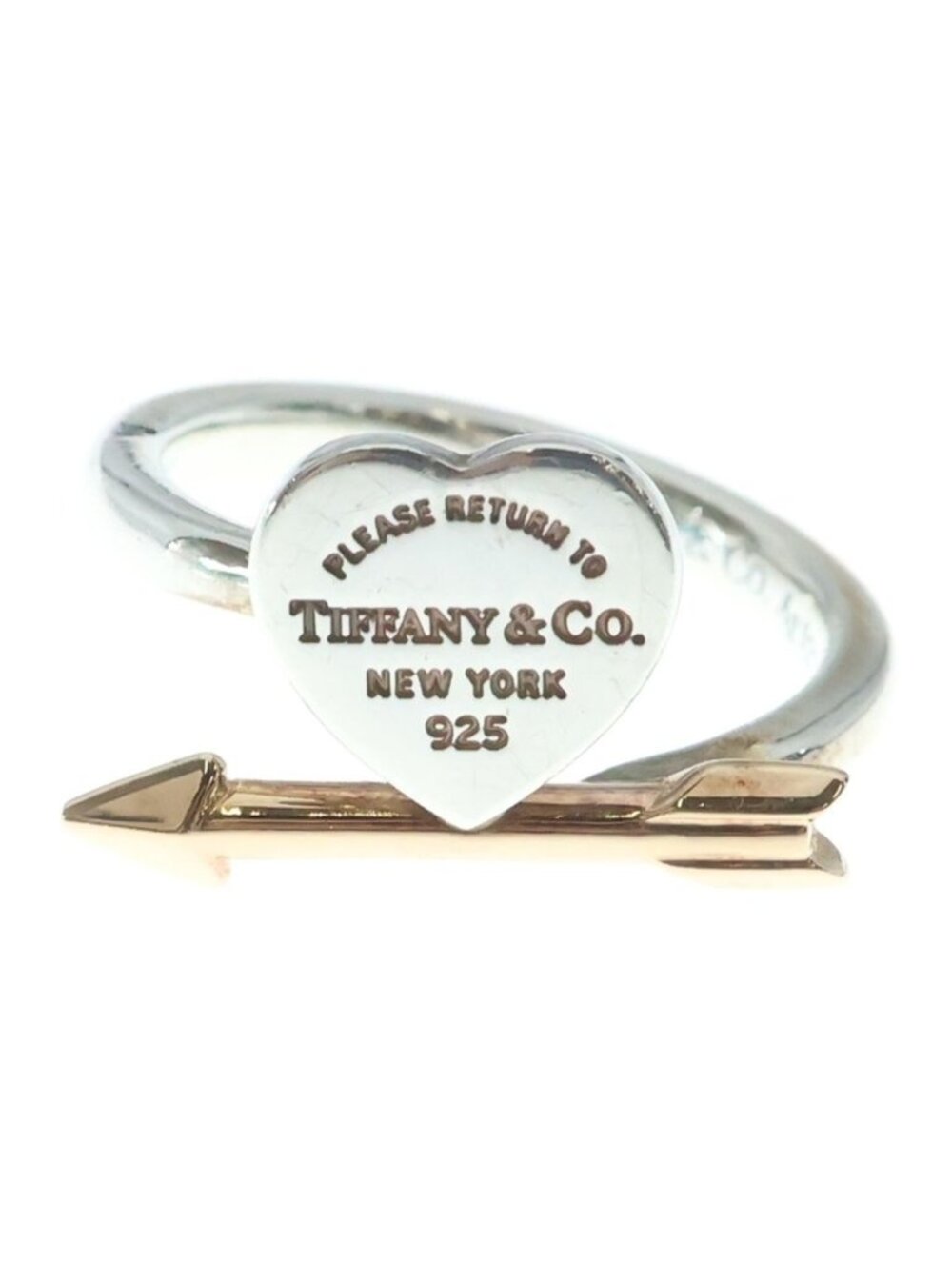 Tiffany & Co Lovestruck Heart Tag Ring Silver Pink Gold